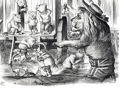 Rada Puncha dla brytyjskich wczasowiczów nad morzem autorstwa John Tenniel