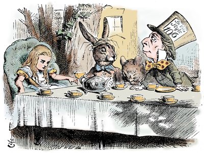 Scena z Alicji w Krainie Czarów Lewisa Carrolla, 1865 autorstwa John Tenniel