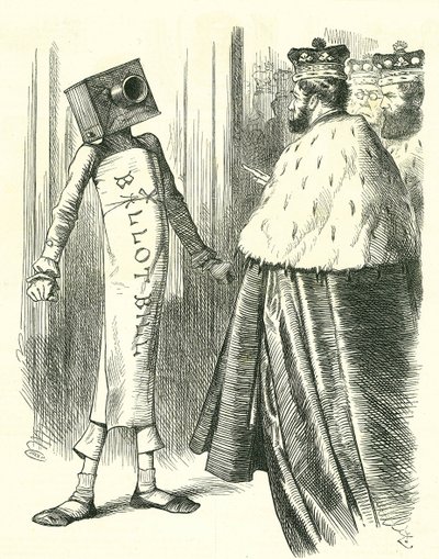 Karta do głosowania przeciwko Izbie Lordów. Karykatura Johna Tenniela z „Punch”, Londyn, 20 lipca 1872. autorstwa John Tenniel