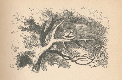 Kot z Cheshire zaczyna zanikać, jego uśmiech jest ostatni, 1889 autorstwa John Tenniel
