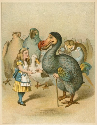 Dodo uroczyście wręczył naparstek z Alicji w Krainie Czarów autorstwa John Tenniel
