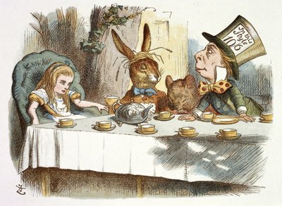 Herbatka Szalonego Kapelusznika autorstwa John Tenniel
