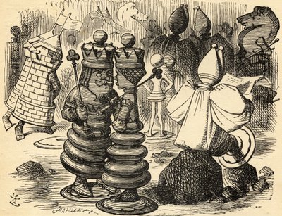 Czerwony król i królowa. Ilustracja autorstwa Sir Johna Tenniela autorstwa John Tenniel
