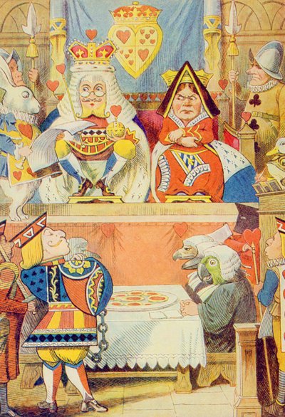 Próba Waleta Serc, ilustracja z „Alicji w Krainie Czarów” Lewisa Carrolla (1832-9) autorstwa John Tenniel