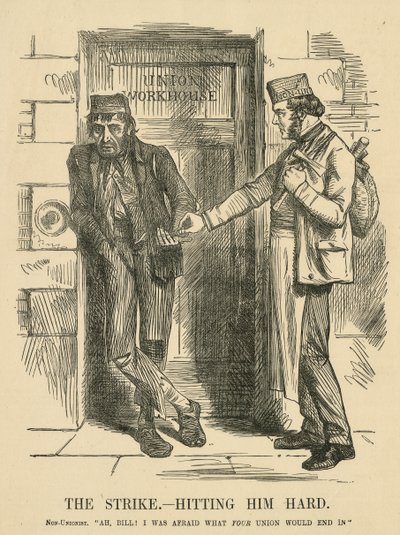 O resultado da greve - The Workhouse. Cartoon de 