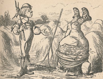 Młodzież rozmawiająca z ojcem, który staje na rękach, 1889 autorstwa John Tenniel