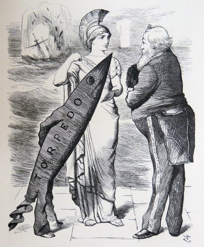 Torpeda białogłowa autorstwa John Tenniel