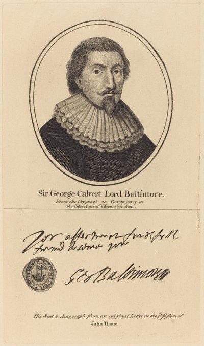 Sir George Calvert, Lord Baltimore autorstwa John Thane