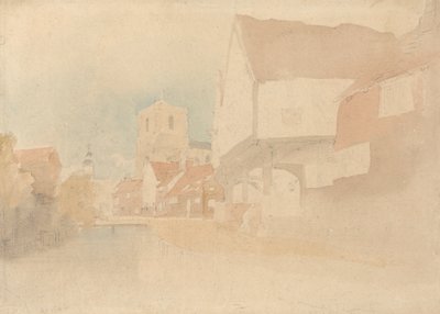 Widok opactwa Waltham, Herts, Essex autorstwa John Thirtle