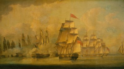 Bitwa pod Cieśniną Malakka, 15 lutego 1804 r autorstwa John Thomas Serres