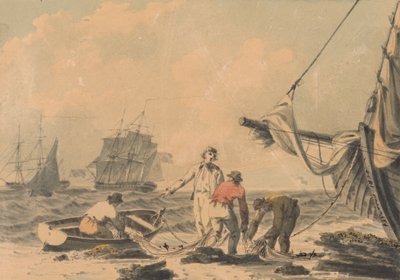 Scena wybrzeża z postaciami autorstwa John Thomas Serres