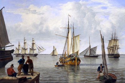 Wysyłka w ujściu Tamizy, 1820 autorstwa John Thomas Serres
