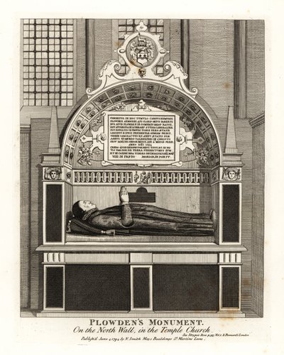 Pomnik Edmunda Plowdena na północnej ścianie w kościele Temple autorstwa John Thomas Smith