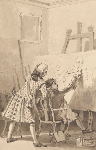 Obraz Hogartha „Ostatnia stawka damy” w obecności lorda Charlemonta autorstwa John Thomas Smith