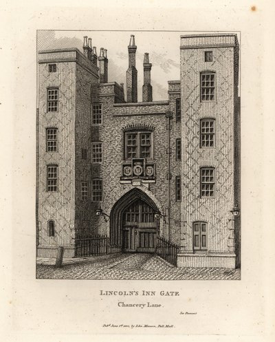 Lincoln’s Inn Gate, Chancery Lane, Londyn autorstwa John Thomas Smith