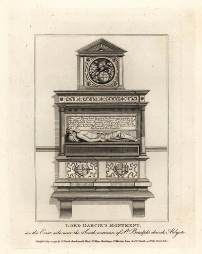 Pomnik Lorda Darcie w kościele St Botolph, Aldgate autorstwa John Thomas Smith
