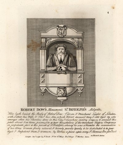 Pomnik krawca kupieckiego i filantropa Roberta Dow w St Botolph