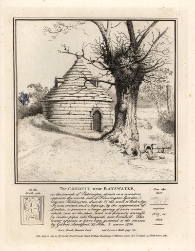 Kanał w pobliżu Bayswater w Paddington, zbudowany w celu zachowania dużego źródła czystej wody autorstwa John Thomas Smith