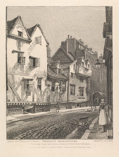 Widok na część Duke Street, West Smithfield autorstwa John Thomas Smith