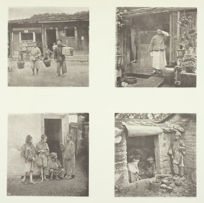 Foochow Coolies, detektyw z Foochow, szef złodziei, żebracy żyjący w podróży, 1868. autorstwa John Thomson