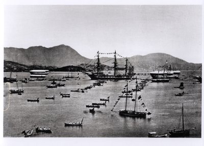 Widok na port, Hongkong, z „Illustrations de la Chine et de ses Habitants” J. Thomsona, opublikowanej w 1873 r. autorstwa John Thomson