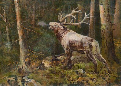 The Battle Call (kolorowa litografia) autorstwa John Trivett Nettleship