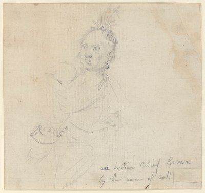Kapitan Joseph Lewis z Louis, z Indian Oneida, studiuje dla autorstwa John Trumbull