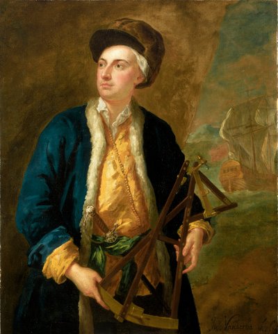 Kapitan handlowy z kwadrantem Eltona, ok. 1730 r. (olej na płótnie) autorstwa John Vanderbank