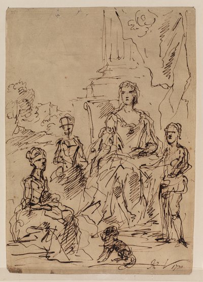 Szkic do grupy portretów rodzinnych, 1730 autorstwa John Vanderbank