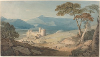 Zamek Harlech i Snowdon autorstwa John Varley
