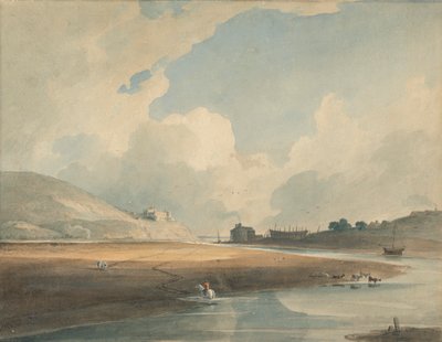 Zamek Harlech i prom Twgwyn autorstwa John Varley
