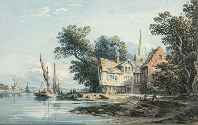 Na Tamizie w pobliżu Chiswick (akwarela) autorstwa John Varley