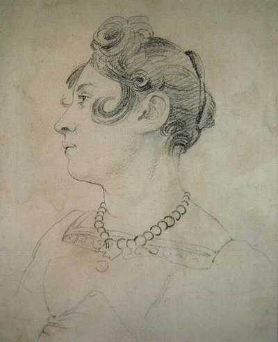 Portret Matyldy Lowry (ołówek na papierze) autorstwa John Varley