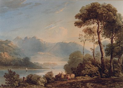 Widok z mostu Grange, Borrowdale (wc na papierze) autorstwa John Varley