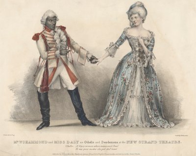 Pan WJ Hammond i Miss Daly jako Othello i Desdemona w New Strand Theatre autorstwa John W. Gear