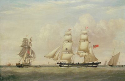 The Black Ball Line Brig, "Wupper" u wybrzeży Spurn Head autorstwa John Ward