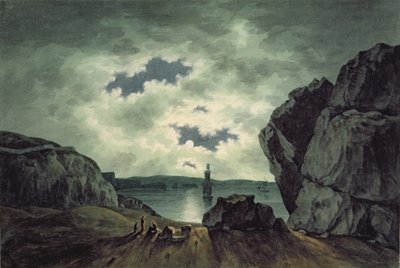 Scena zatoki w świetle księżyca autorstwa John Warwick Smith