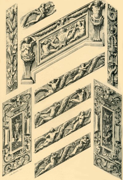 Szczegóły dekoracji schodów, lata 70. XIX wieku, 1881 r. autorstwa John Watkins
