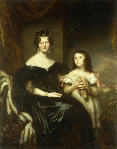 Portret eleganckiej damy i jej córki autorstwa John Watson Gordon