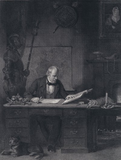 Sir Walter Scott w swoim gabinecie (grafika) autorstwa John Watson Gordon