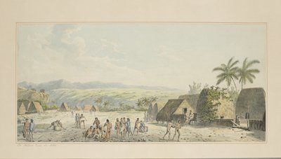 19: Widok w głąb lądu, na Atooi, z serii akwareli ilustrujących ostatnią podróż kapitana Cooka, ok. 1773-84 autorstwa John Webber