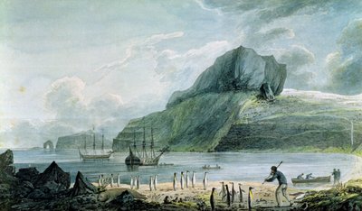 Widok na port bożonarodzeniowy w Krainie Kerguelena, 1781-4 autorstwa John Webber