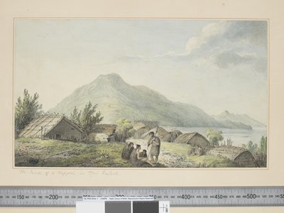 F.2 Wnętrze kippah, w Nowej Zelandii sic, ok. 1773-84 (akwarele i ryciny drukowane) autorstwa John Webber