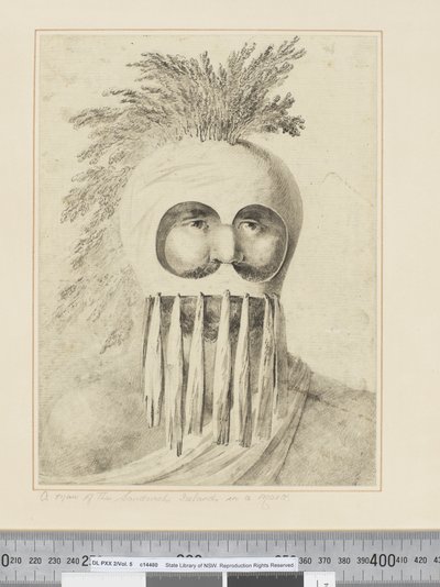 F.38 Człowiek z kanapek w masce, ok. 1773-84 (akwarela) autorstwa John Webber