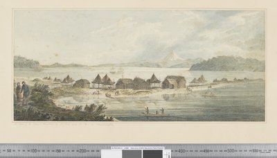 F.41 Widok miasta i portu św. Piotra i Pawła na Kamczatce, ok.1783-84 (akwarela) autorstwa John Webber