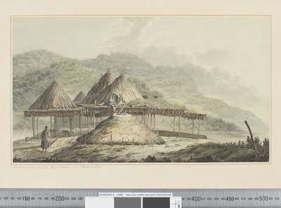 F.42 Letnie i zimowe siedliska na Kamczatce, ok.1783-84 (akwarela) autorstwa John Webber