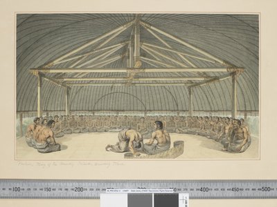 F.7 Poulaho, król przyjaznych wysp, pijący kavę, ok. 1773-84 (akwarela) autorstwa John Webber
