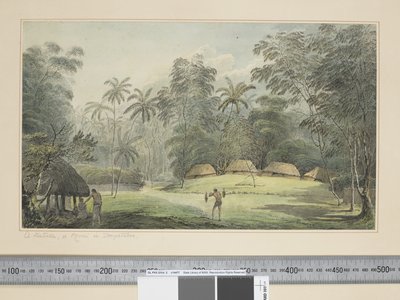 F.8 Fiatooka lub Morai w Tongataboo, c.1773-84 (akwarela) autorstwa John Webber