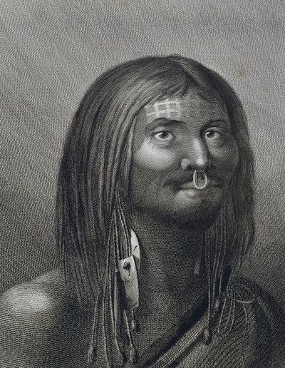 Polinezyjski człowiek z Nootka Sound, ilustracja Johna Webbera (1752-1793) wykonana podczas trzeciego rejsu (1776-1779) Jamesa Cooka (1728-1779), autorstwa John Webber