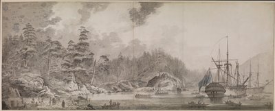 "Resolution" i "Discovery" w Ship Cove, Nootka Sound autorstwa John Webber